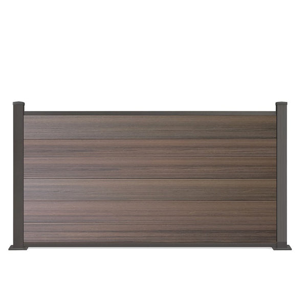 WPC-Zaun von 84cm- 198cm konfigurierbar in verschiedenen Farben inkl. Aluminium Pfosten