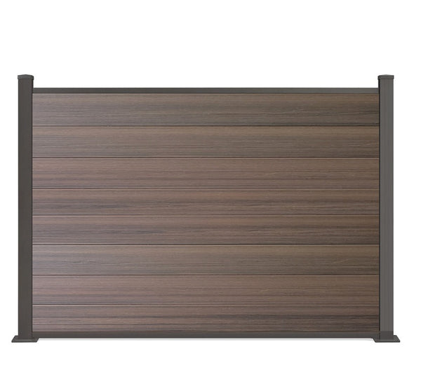 WPC-Zaun von 84cm- 198cm konfigurierbar in verschiedenen Farben inkl. Aluminium Pfosten