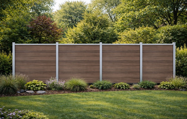 WPC Sichtschutzzaun Excellent 180 x 180 cm Braun Naboca COEX
