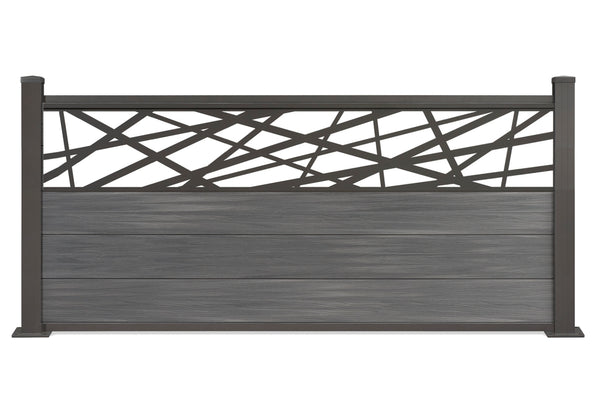 ▶️ Höhe: 0,75cm - Vorgartenzaun Excellent mit Dekor: Abstrakt 750x 1800 mm
