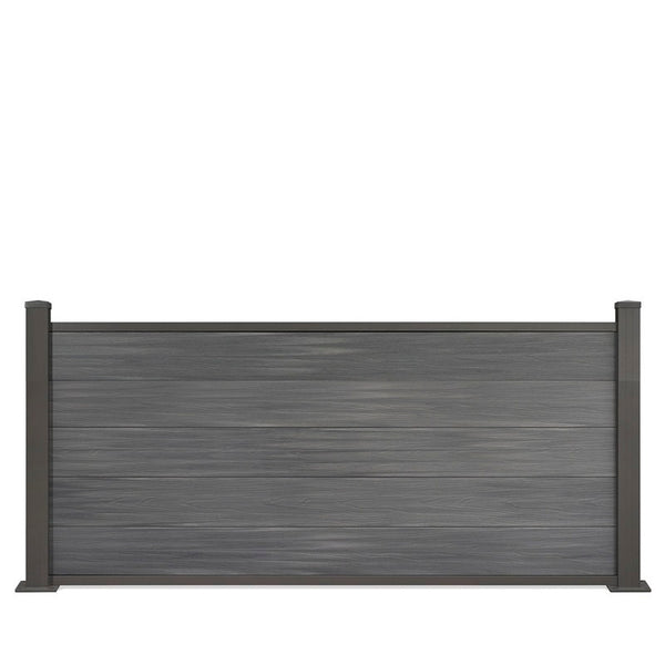 WPC-Zaun von 84cm- 198cm konfigurierbar in verschiedenen Farben inkl. Aluminium Pfosten