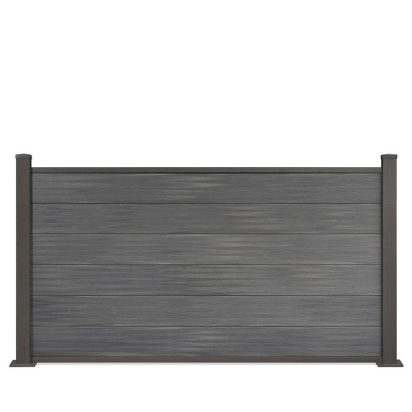 WPC-Zaun von 84cm- 198cm konfigurierbar in verschiedenen Farben inkl. Aluminium Pfosten