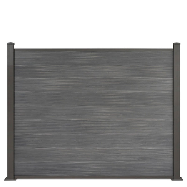 WPC-Zaun von 84cm- 198cm konfigurierbar in verschiedenen Farben inkl. Aluminium Pfosten