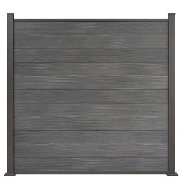 WPC-Zaun von 84cm- 198cm konfigurierbar in verschiedenen Farben inkl. Aluminium Pfosten