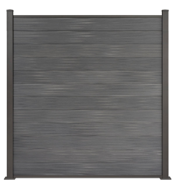 WPC-Zaun von 84cm- 198cm konfigurierbar in verschiedenen Farben inkl. Aluminium Pfosten