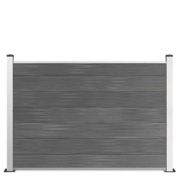 WPC Sichtschutzzaun Excellent Grau 120x180cm inkl. Aluminium Pfosten