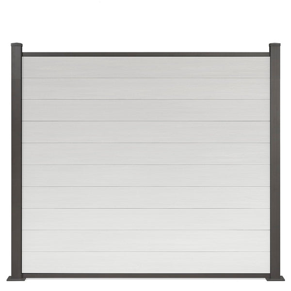 WPC-Zaun von 84cm- 198cm konfigurierbar in verschiedenen Farben inkl. Aluminium Pfosten