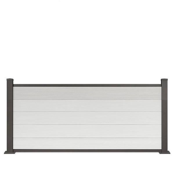 WPC-Zaun von 84cm- 198cm konfigurierbar in verschiedenen Farben inkl. Aluminium Pfosten