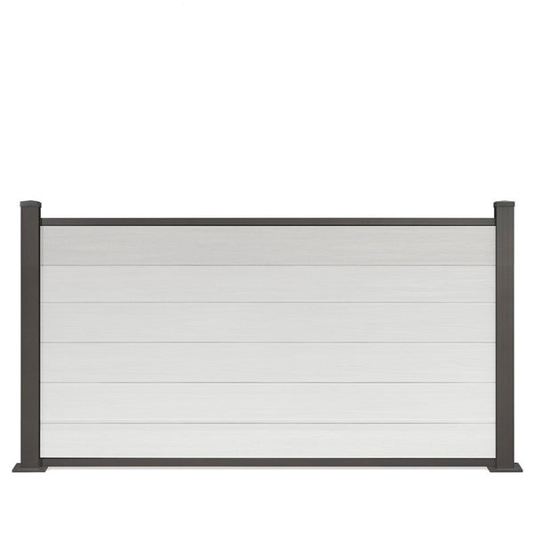 WPC-Zaun von 84cm- 198cm konfigurierbar in verschiedenen Farben inkl. Aluminium Pfosten