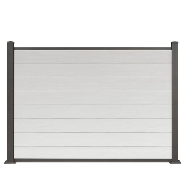 WPC-Zaun von 84cm- 198cm konfigurierbar in verschiedenen Farben inkl. Aluminium Pfosten