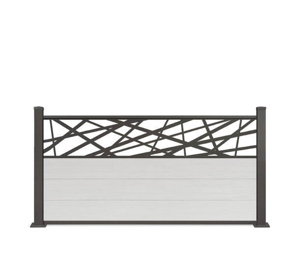 ▶️ Höhe: 0,75cm - Vorgartenzaun Excellent mit Dekor: Abstrakt 750x 1800 mm