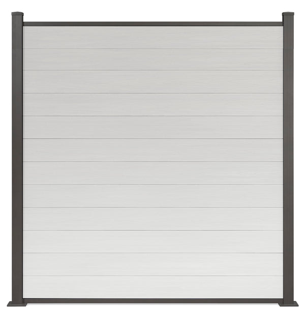 WPC-Zaun von 84cm- 198cm konfigurierbar in verschiedenen Farben inkl. Aluminium Pfosten