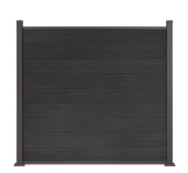▶️ Höhe: 1,50m - Coex WPC Zaun Excellent 150 x 180 cm in Anthrazit inkl. Aluminium Pfosten