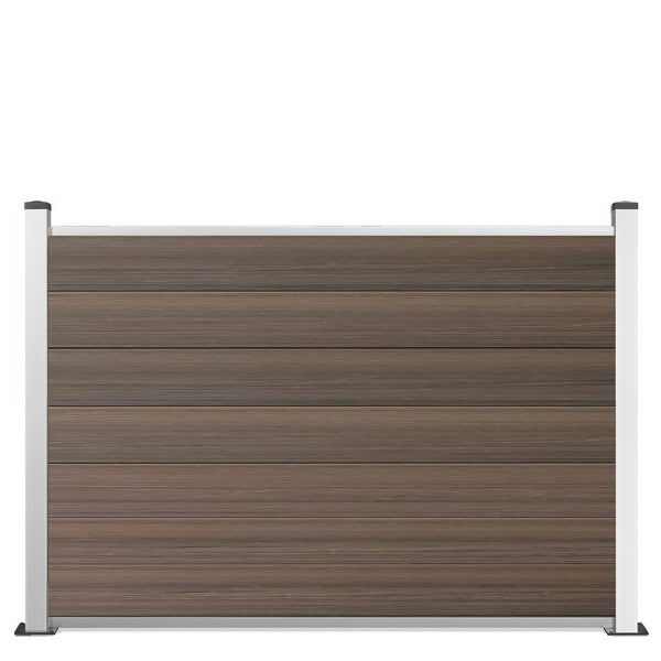 WPC Sichtschutzzaun Excellent Braun 120x180cm inkl. Aluminium Pfosten