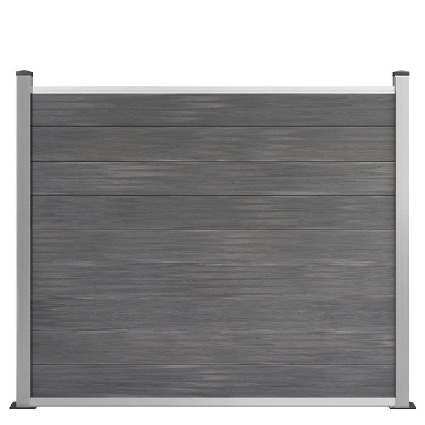 WPC Sichtschutzzaun Excellent 150x180cm Grau inkl. Aluminium Pfosten