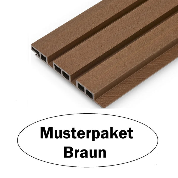 Muster WPC Fassadenverkleidung 21 cm in Braun