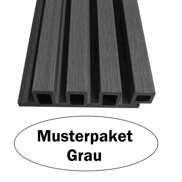 Muster WPC Fassadenverkleidung in Grau