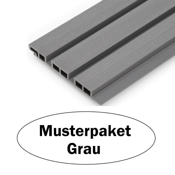 Muster WPC Fassadenverkleidung 21 cm in Grau
