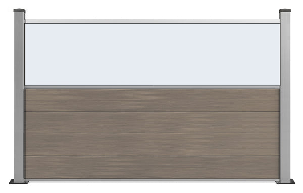 Gastro-Zaun WPC CoEx Excellent in Anthrazit mit Plexiglasscheibe 120x180cm
