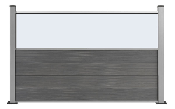 Gastro-Zaun WPC CoEx Excellent in Anthrazit mit Plexiglasscheibe 120x180cm