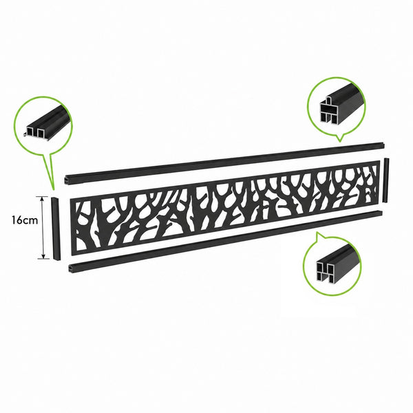 Dekor Paneele - Bäumchen L 180cm H 16cm mit Befestigungsleisten