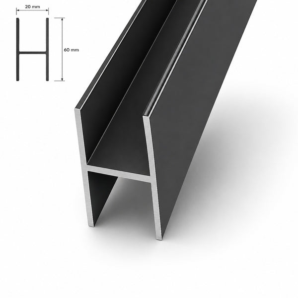 H-Profil Leiste in Anthrazit