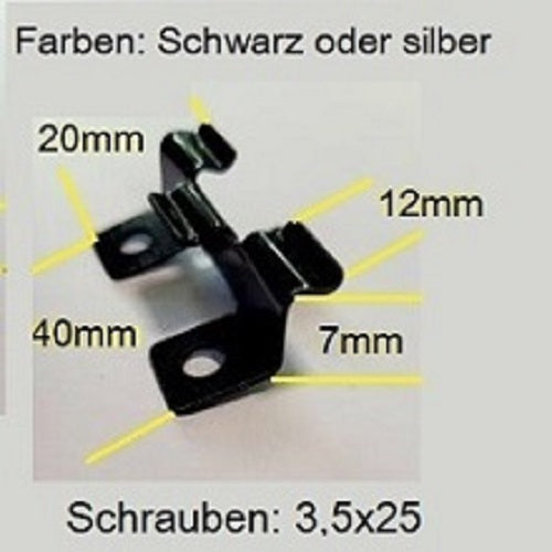 Edelstahl Klammern in Schwarz mit Torx-Schrauben