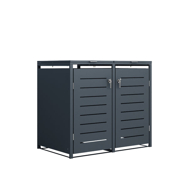 Doppelte Mülltonnenbox aus Metall