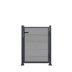 Tür in Grau mit Pfosten in Anthrazit