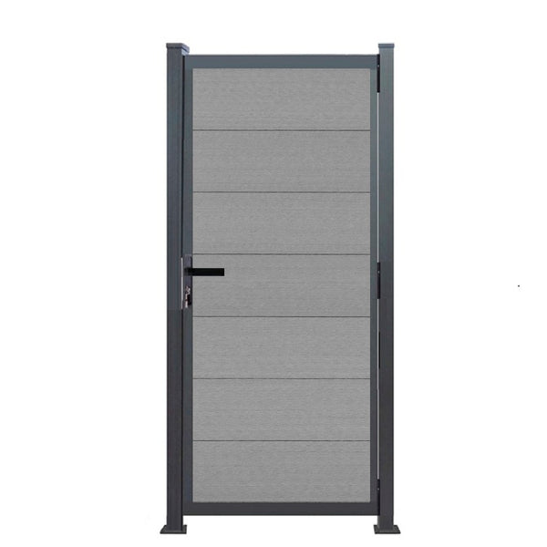 Gartentor Aluminium 180cm x 90cm in Anthrazit als Bausatz Komplett-Set mit Schloss