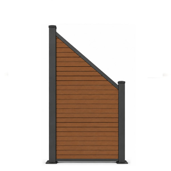 WPC Schrägelement Vertico 180x90/120cm mit kurzem Aluminium-Pfosten in Anthrazit