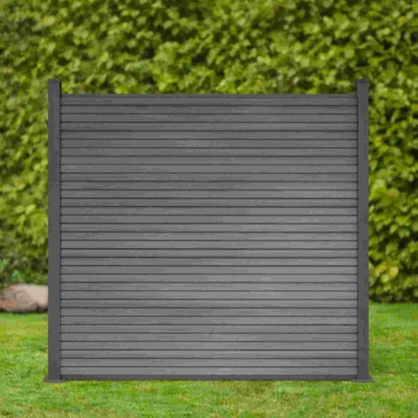 Coex WPC Sichtschutzzaun Vertico in Grau 180 x 180 cm inkl. Aluminium Pfosten