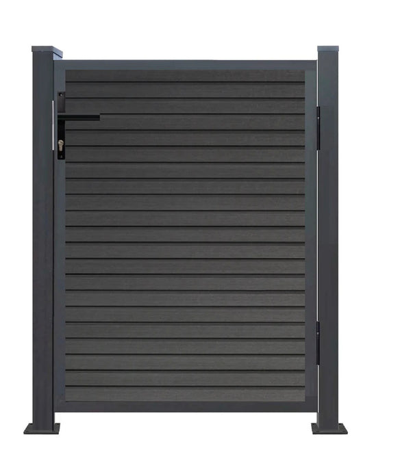 WPC CoEx Tor Bausatz 120x 90cm Gartentor mit Alurahmen Höhe: 120cm in Anthrazit