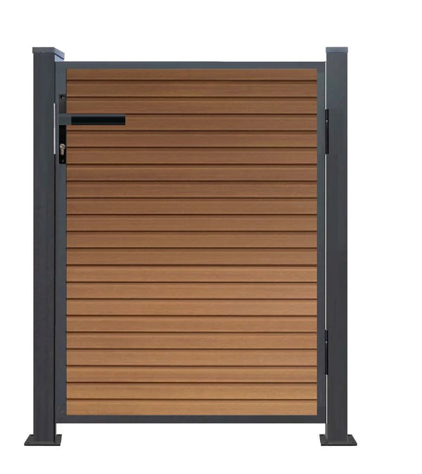 WPC CoEx Tor Bausatz 120x 90cm Gartentor mit Alurahmen Höhe: 120cm in Anthrazit
