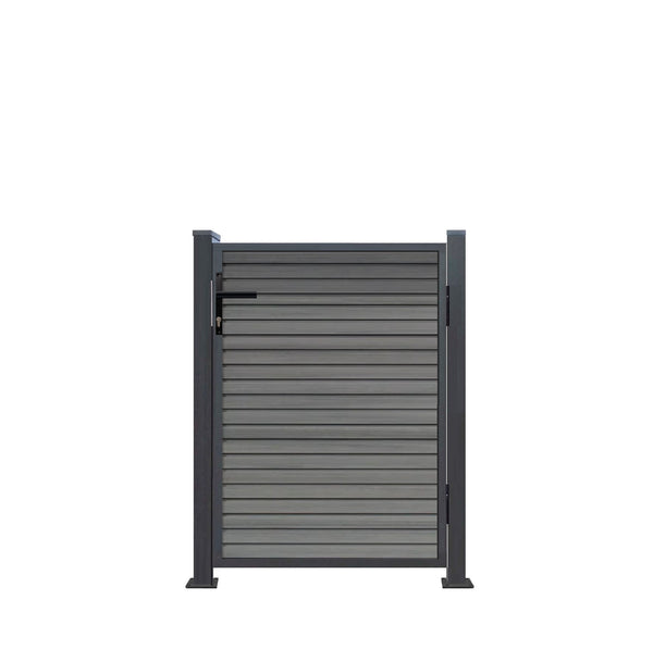 WPC CoEx Tor Bausatz 120x 90cm Gartentor mit Alurahmen Höhe: 120cm in Anthrazit