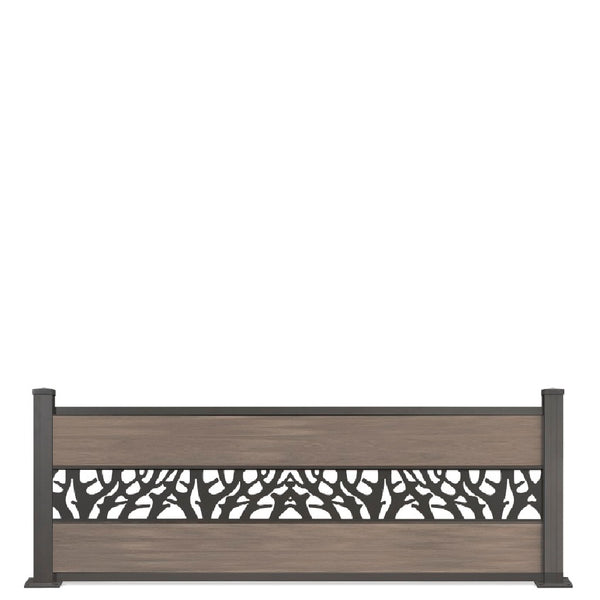 Coex Vorgartenzaun Excellent V2 in Beige mit Dekor 650x 1800 mm