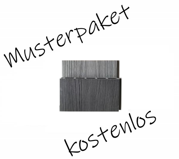 zwei kleine Stücke vom WPC Sichtschutzzaun Excellent anthrazit und grau 