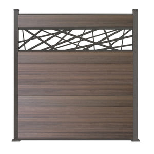 WPC Zaun Excellent braun mit Dekor