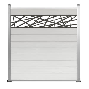 Zaun in Weiß mit Dekor