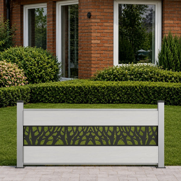 Coex Vorgartenzaun Excellent V2 in Weiß mit Dekor 650x 1800 mm