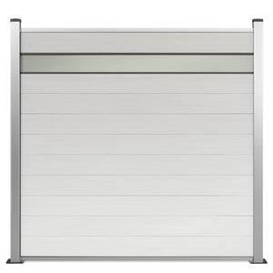 Zaun-Excellent-weiss-frontal-silber-Pfosten