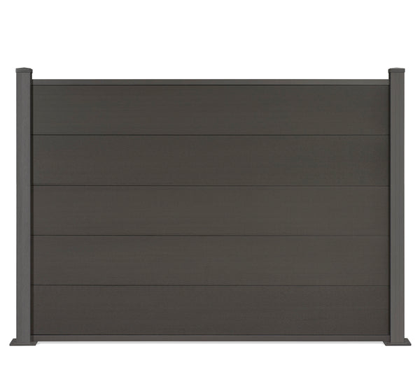 WPC Zaun Nobel 130x180cm Grau oder Anthrazit inkl. Aluminium Pfosten
