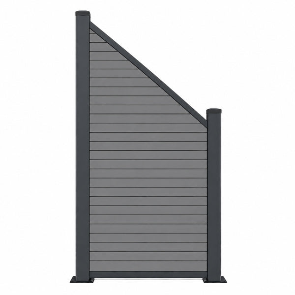 WPC Schrägelement Vertico 180x90/120cm mit kurzem Aluminium-Pfosten in Anthrazit