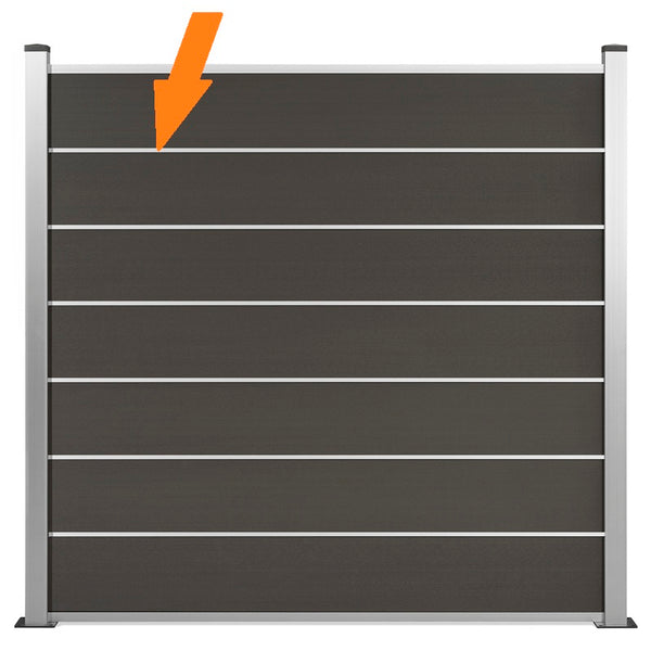 Lignes Zwischenleiste 1800x20x10mm Silber Dekorleiste für Naboca Zäune