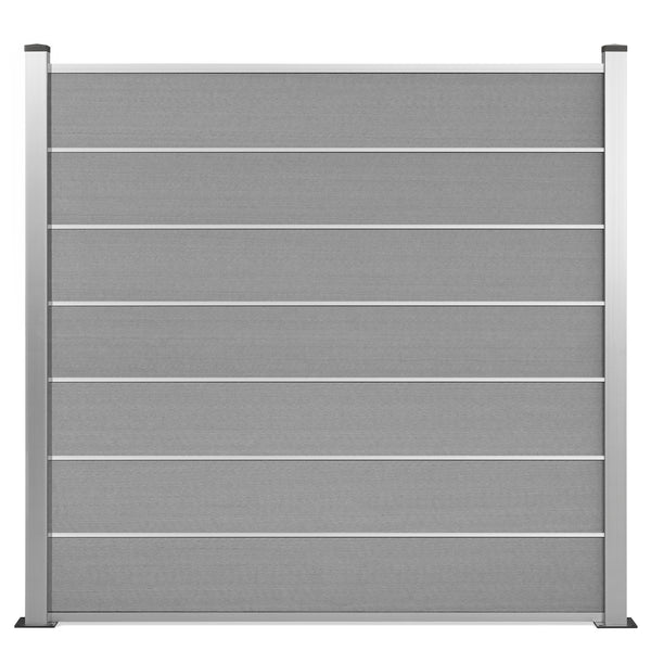 WPC Sichtschutzzaun Lignes Nobel Grau 190x180 cm Set