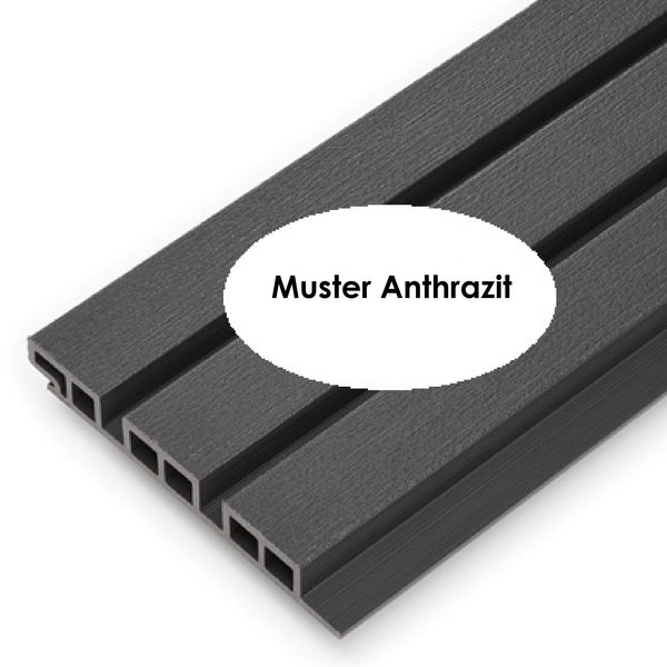 Muster WPC Fassadenverkleidung 21 cm in Anthrazit