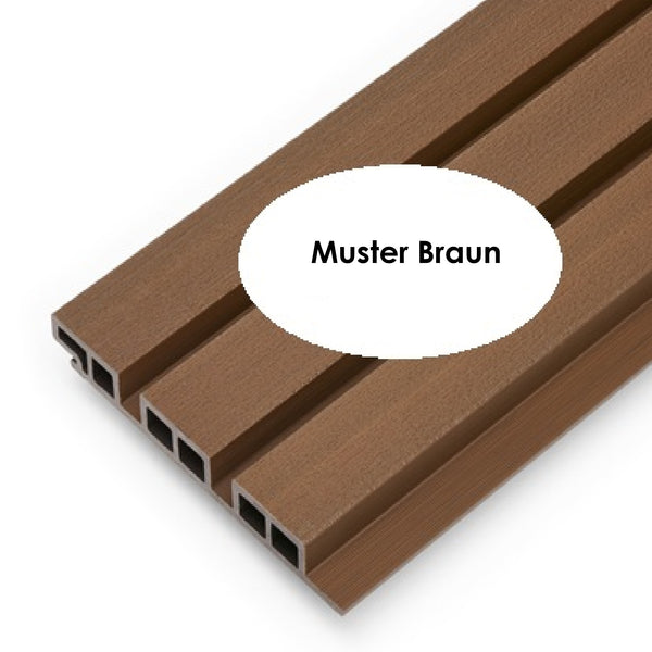 Muster WPC Fassadenverkleidung 21 cm in Braun