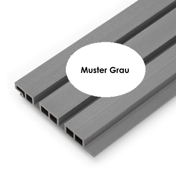 Muster WPC Fassadenverkleidung 21 cm in Grau
