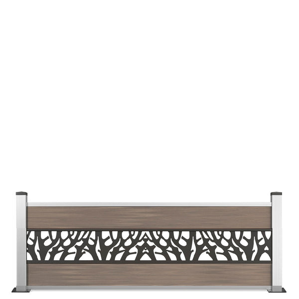 Coex Vorgartenzaun Excellent V2 in Beige mit Dekor 650x 1800 mm